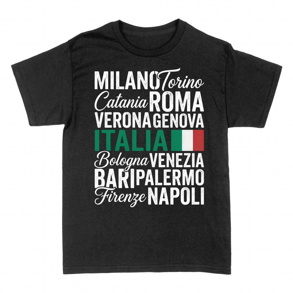 Camisetas: Ciudades de Italia bandera tricolor