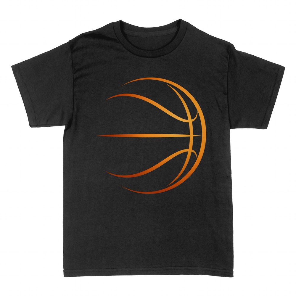 Camisetas: Bal&oacute;n de baloncesto en l&iacute;neas naranjas