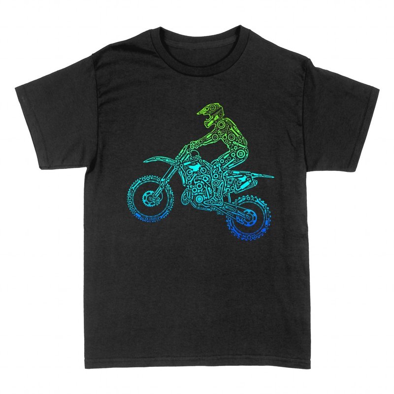 Camisetas: Piloto de motocross hecho de engranajes