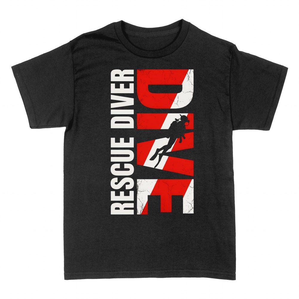 Camisetas: Rescue Diver buceo con bandera de buzo