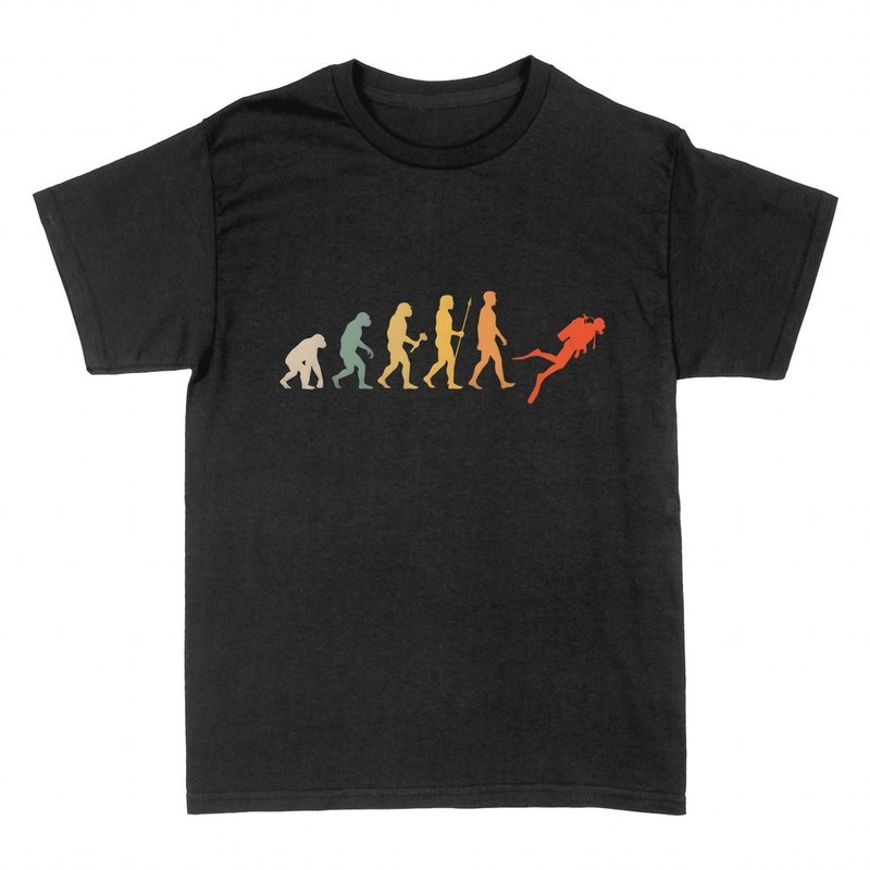 Camisetas: Evoluci&oacute;n del buceador silueta retro