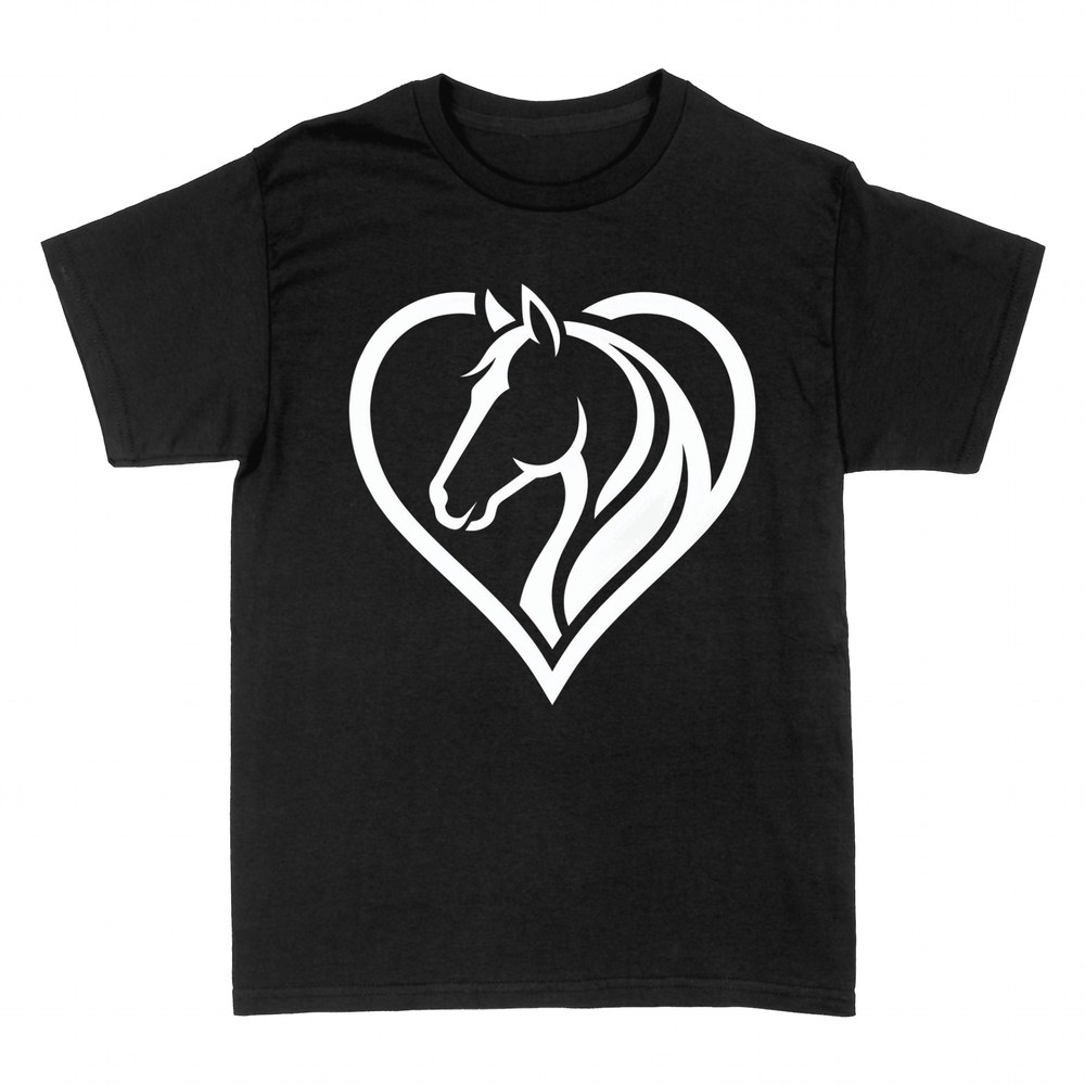 Camisetas: Cabeza de caballo con melena en forma de coraz&oacute;n