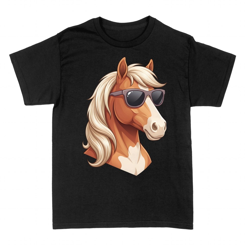 Camisetas: Caballo con gafas de sol