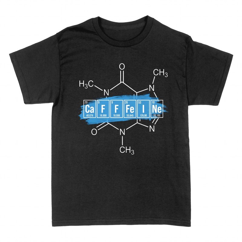 Camisetas: Cafe&iacute;na deletreada con la tabla peri&oacute;dica