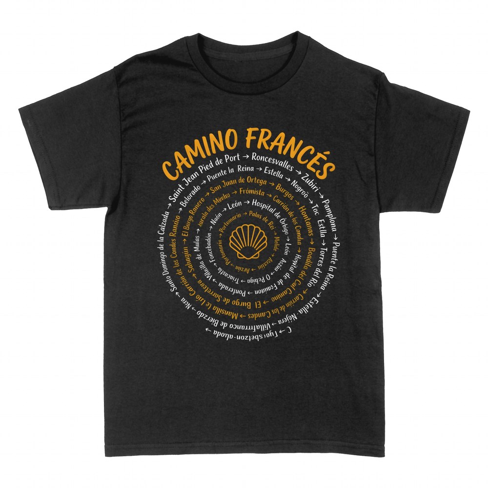 Camisetas: Camino Franc&eacute;s con concha y etapas