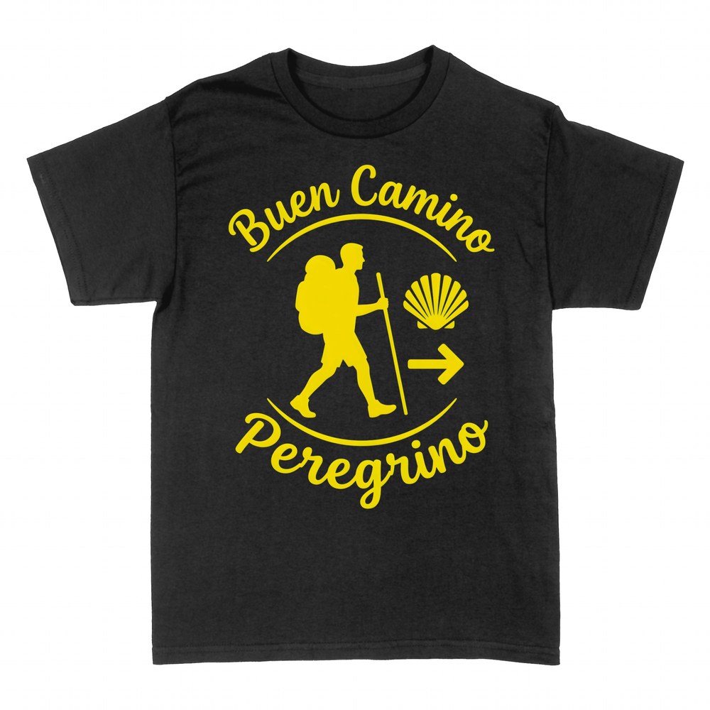 Camisetas: Buen Camino peregrino con vieira