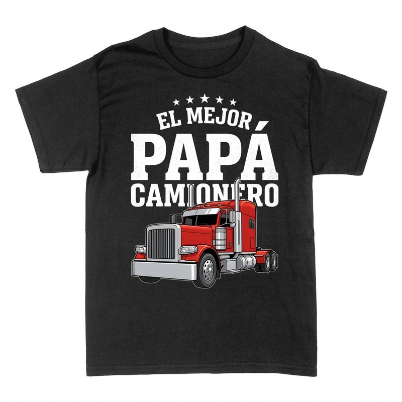 Camisetas: El mejor pap&aacute; camionero con cami&oacute;n rojo