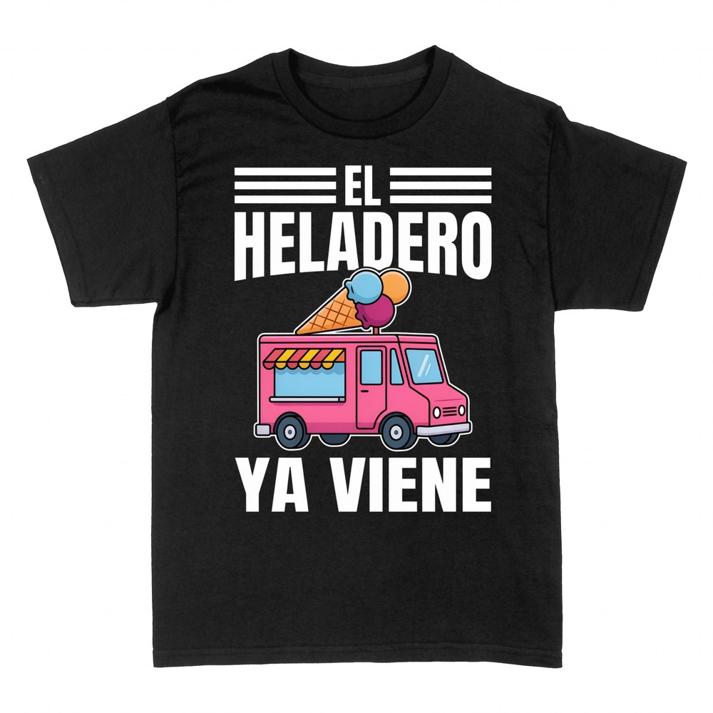 Camisetas: El heladero ya viene, furgoneta helados