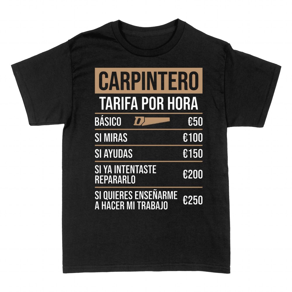 Camisetas: Tarifa por hora de carpintero
