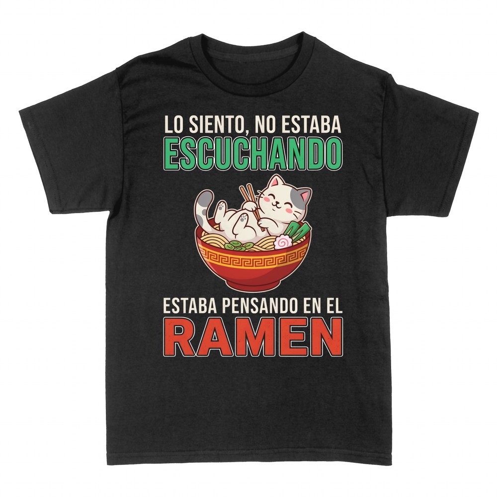 Camisetas: Gato en el ramen, no estaba escuchando