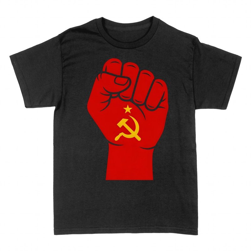 Camisetas: Pu&ntilde;o rojo con hoz, martillo y estrella