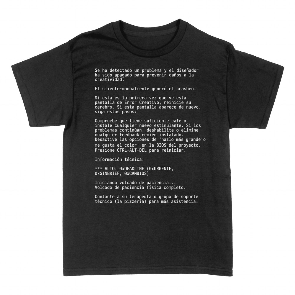 Camisetas: Error creativo del dise&ntilde;ador 0xDEADLINE