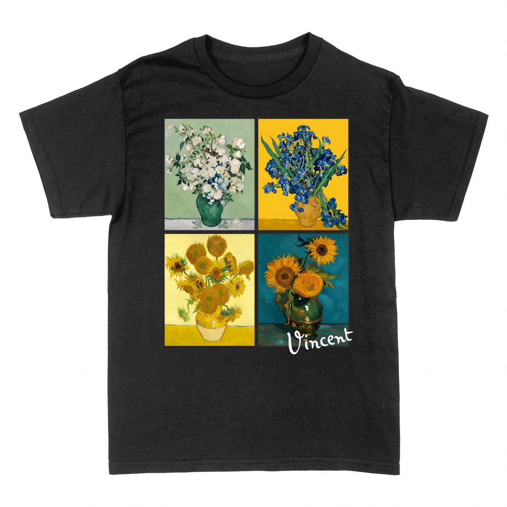 Camisetas: Collage de cuadros de flores de Van Gogh