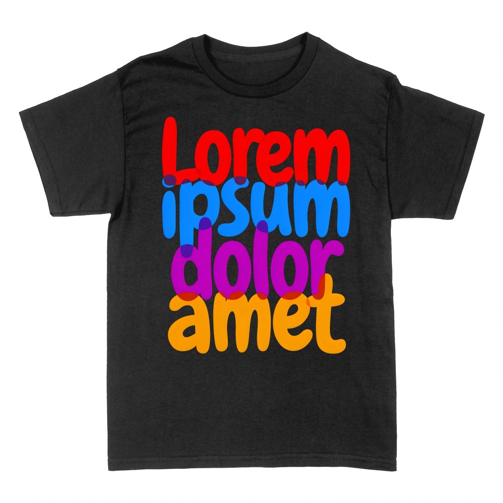 Camisetas: Lorem ipsum dolor amet en letras de colores
