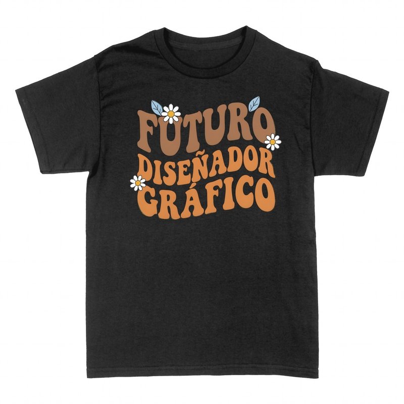 Camisetas: Futuro dise&ntilde;ador gr&aacute;fico retro flores
