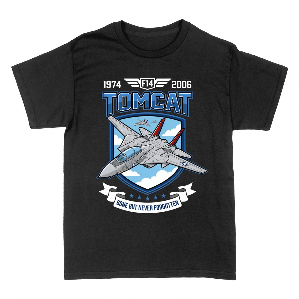 Camisetas: Caza F-14 Tomcat con escudo y lema