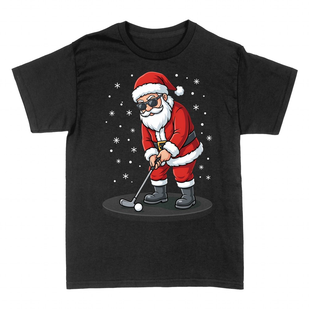 Camisetas: Pap&aacute; Noel golfista con gafas de sol