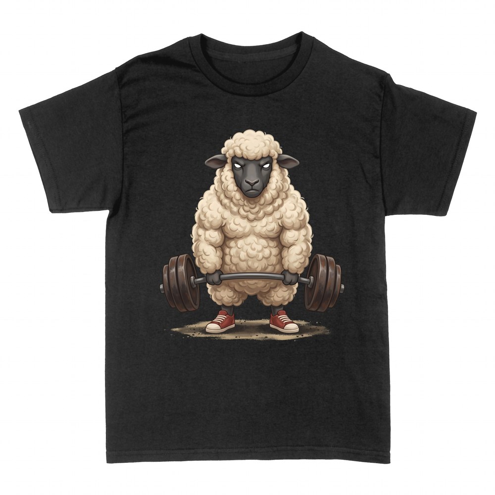 Camisetas: Oveja musculosa haciendo peso muerto