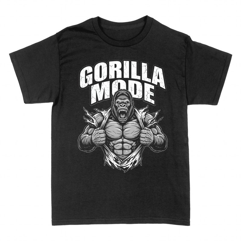 Camisetas: Gorila musculado rugiendo Gorilla Mode
