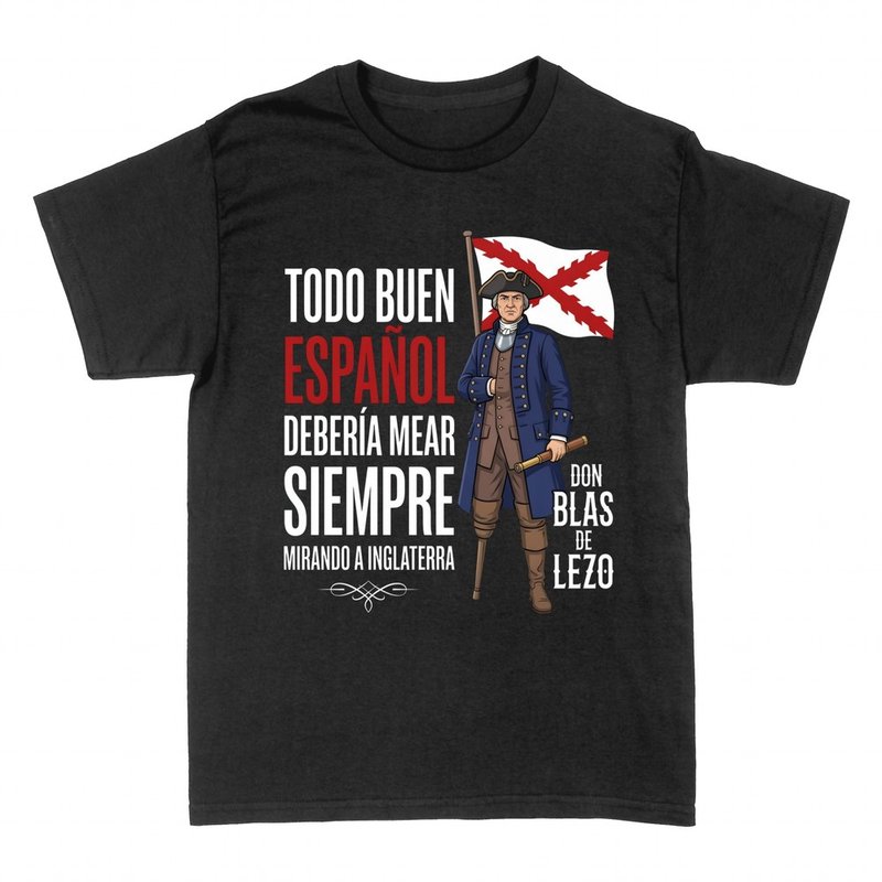 Camisetas: Don Blas de Lezo mirando a Inglaterra