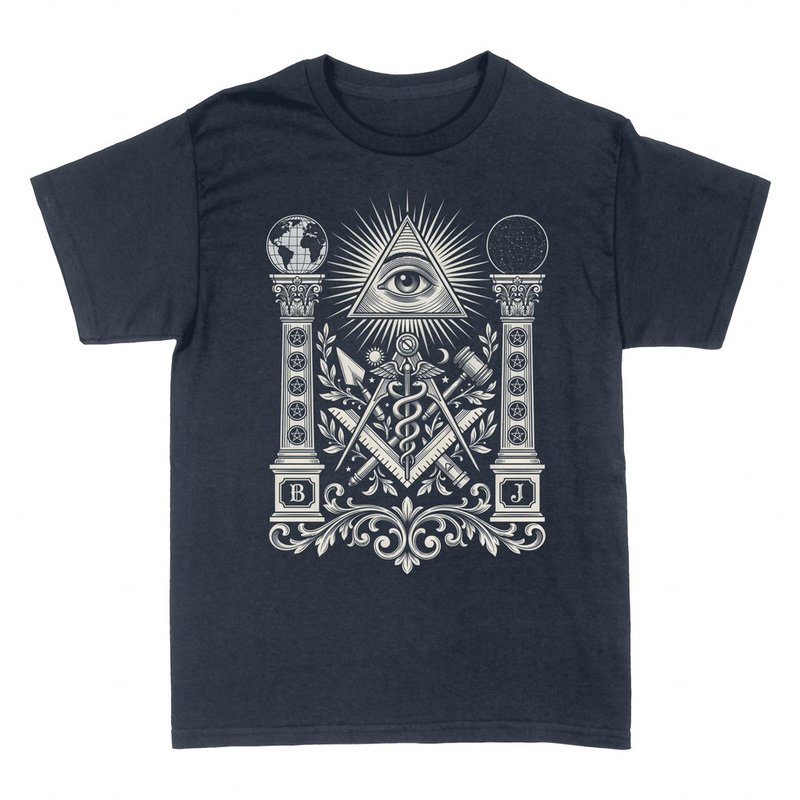 Camisetas: Emblema mas&oacute;nico ojo de la providencia