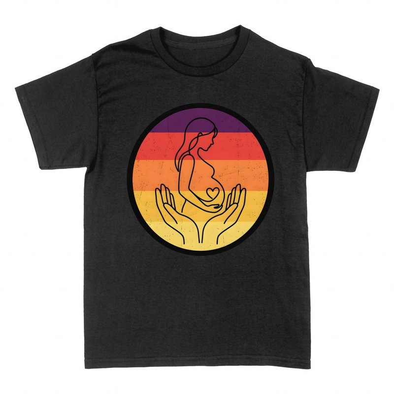 Camisetas: Embarazada a una l&iacute;nea con coraz&oacute;n