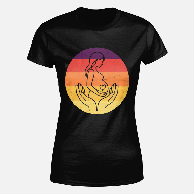 Camisetas: Embarazada a una l&iacute;nea con coraz&oacute;n