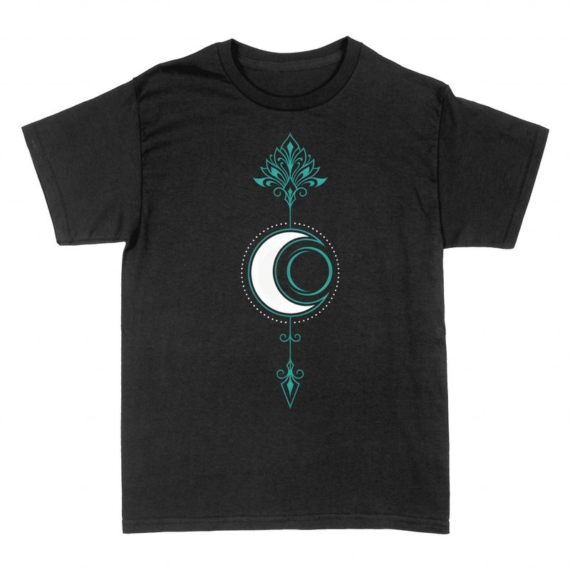 Camisetas: Luna creciente boho con filigrana