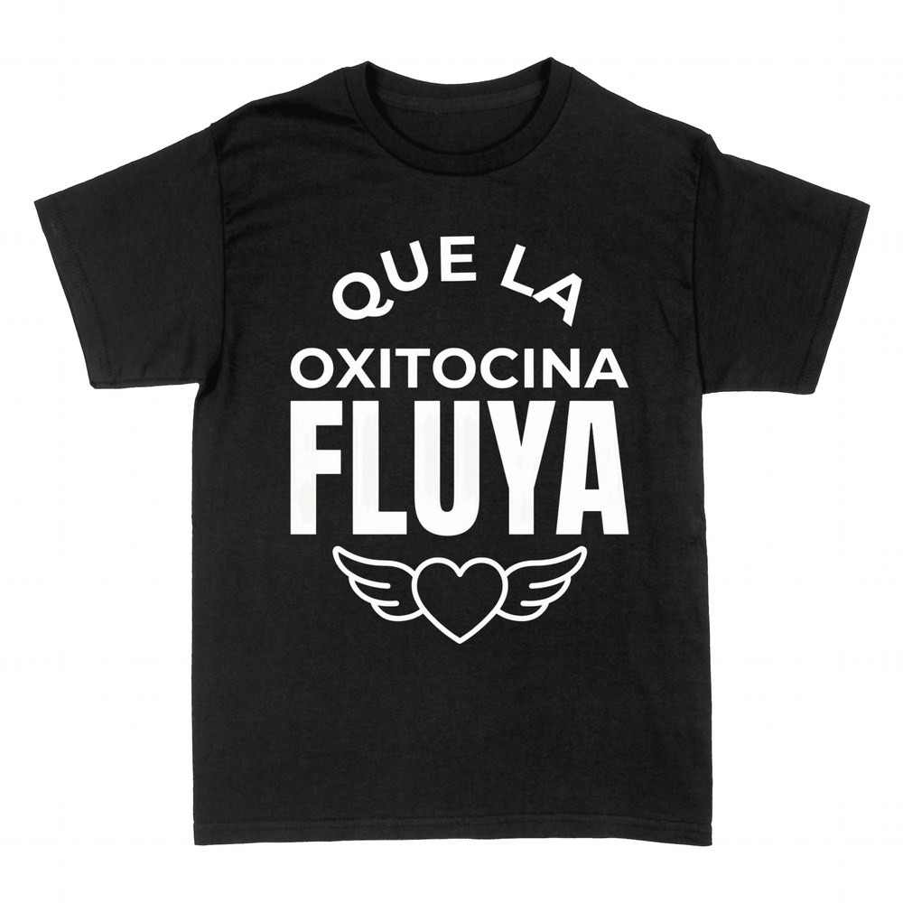 Camisetas: Que la oxitocina fluya, coraz&oacute;n con alas
