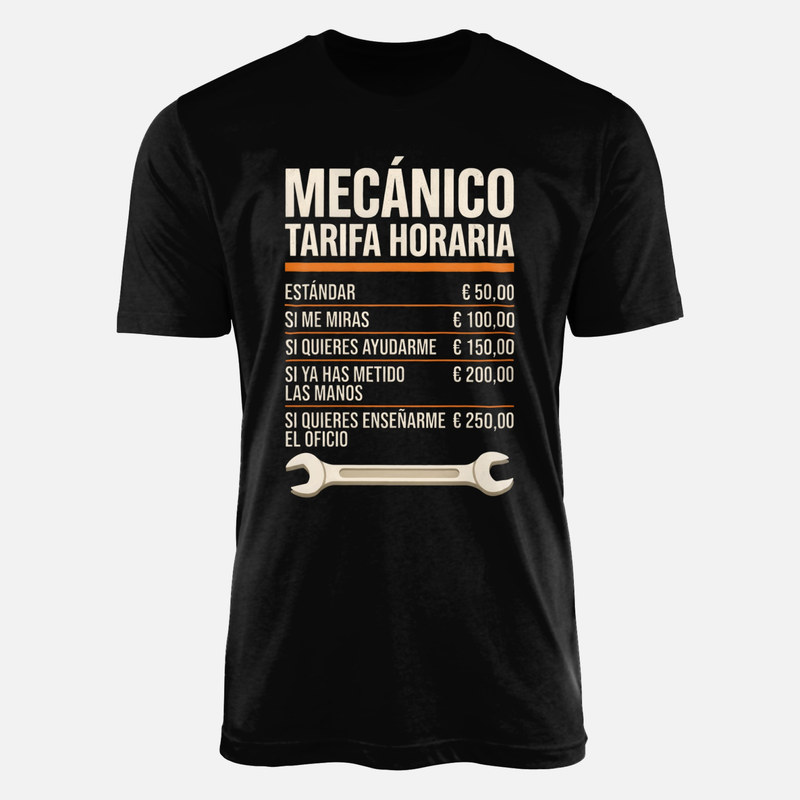 Camisetas: Mec&aacute;nico tarifa horaria con humor