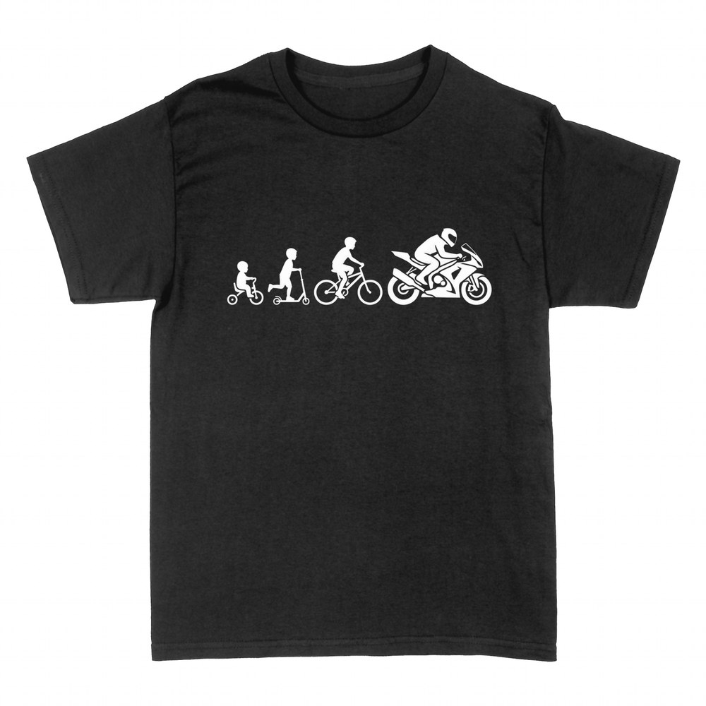 Camisetas: Evoluci&oacute;n del motero: triciclo a moto