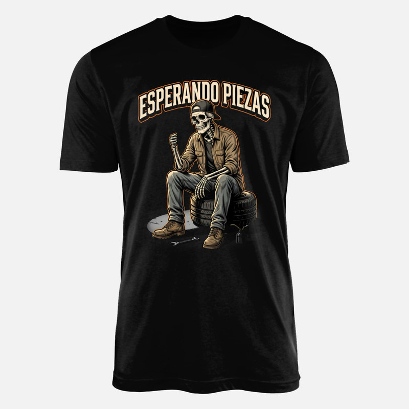 Camisetas: Esqueleto mec&aacute;nico esperando piezas
