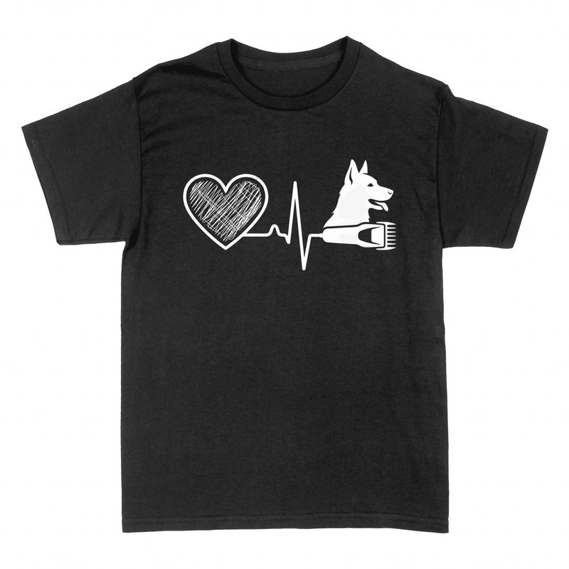 Camisetas: Latido peluquero canino con coraz&oacute;n