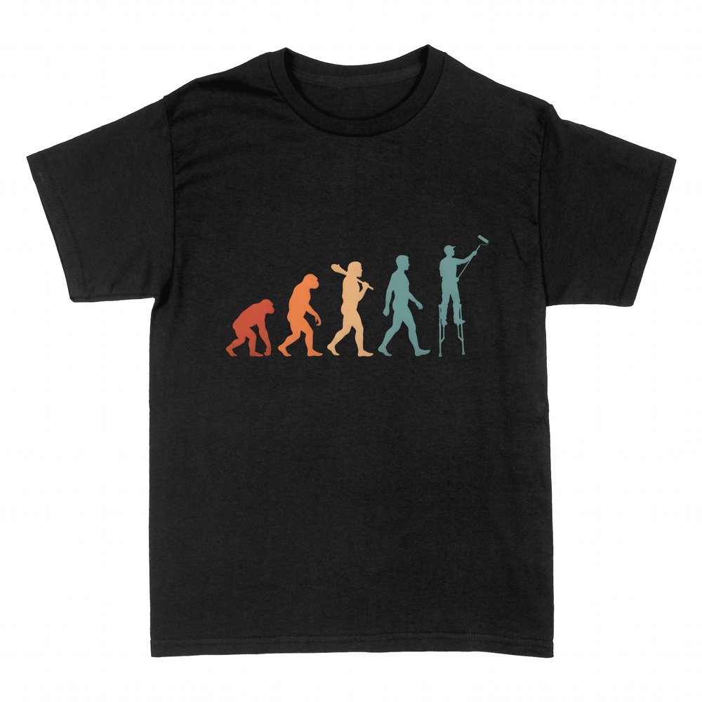 Camisetas: Evoluci&oacute;n del pintor en zancos