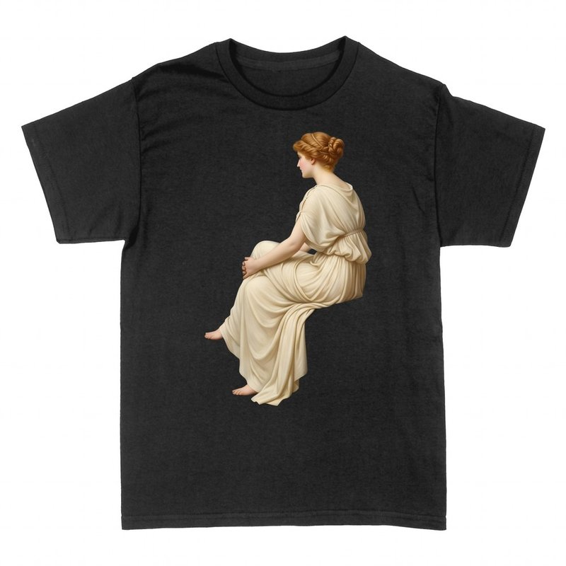 Camisetas: Mujer sentada con t&uacute;nica griega