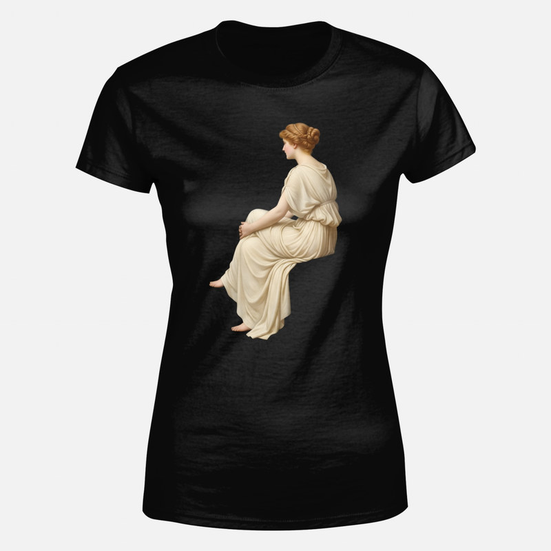 Camisetas: Mujer sentada con t&uacute;nica griega