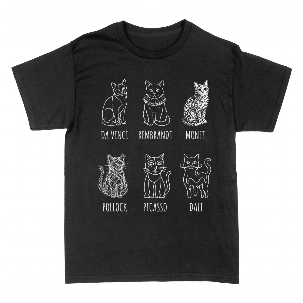 Camisetas: Gatos al estilo de pintores famosos