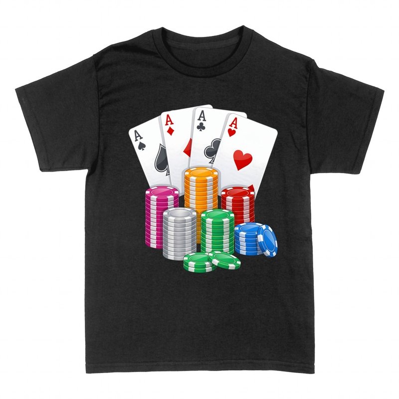 Camisetas: Cuatro ases y fichas de casino