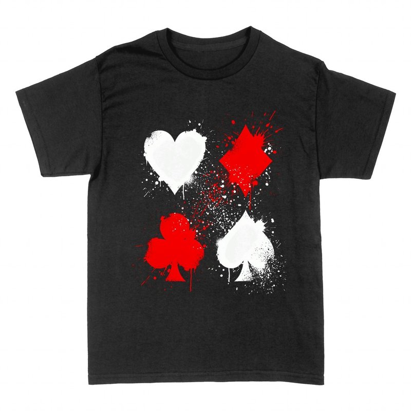 Camisetas: Palos de la baraja en splatter de tinta