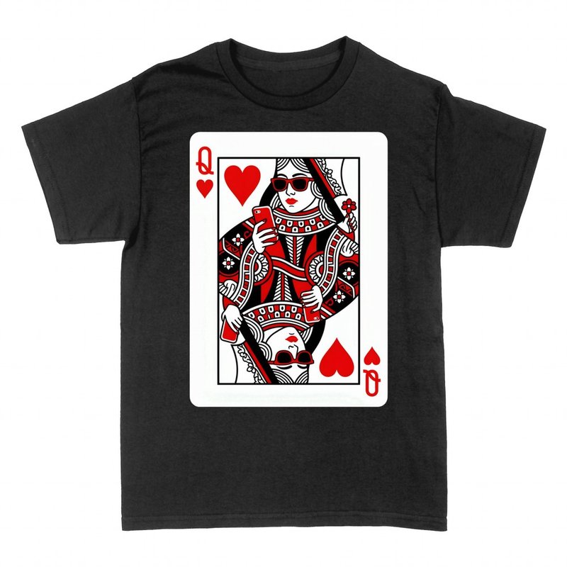 Camisetas: Reina de corazones con gafas de sol y m&oacute;vil