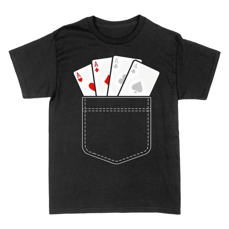 Camisetas: P&oacute;ker de ases en el bolsillo