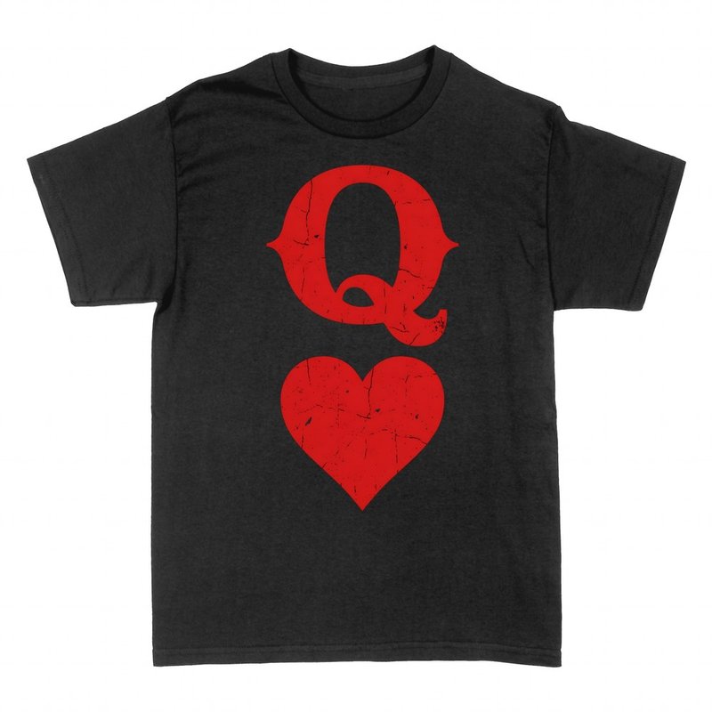 Camisetas: Reina de corazones, Q y coraz&oacute;n de p&oacute;ker
