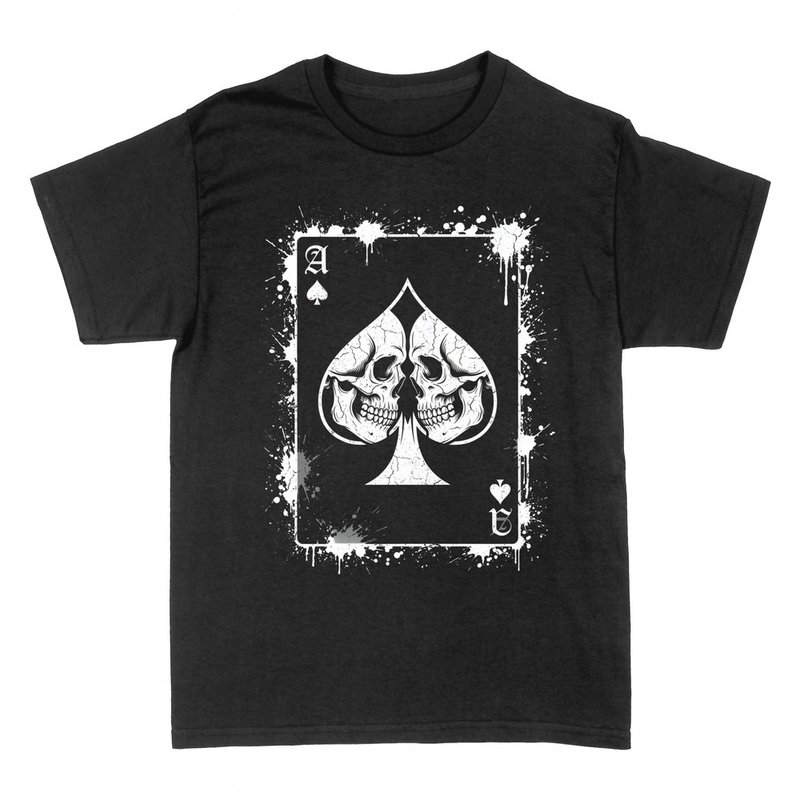 Camisetas: As de picas con dos calaveras
