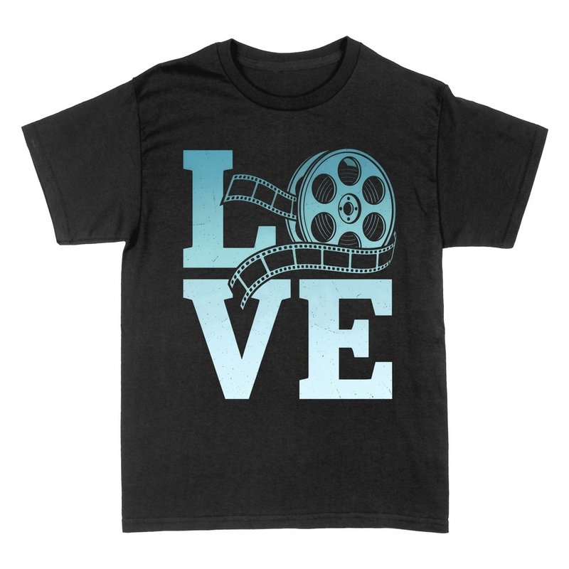 Camisetas: LOVE con bobina de cine