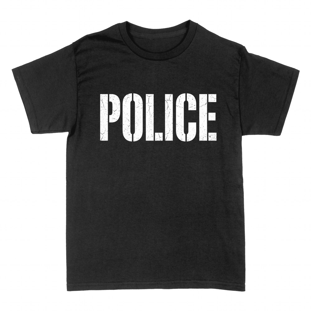 Camisetas: POLICE en letras de estarcido