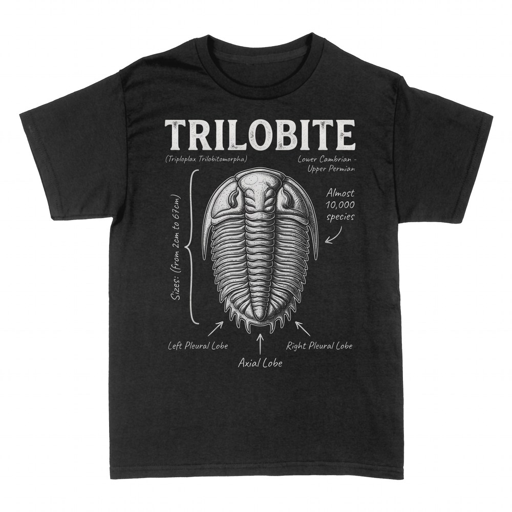 Camisetas: Diagrama anat&oacute;mico del trilobite f&oacute;sil