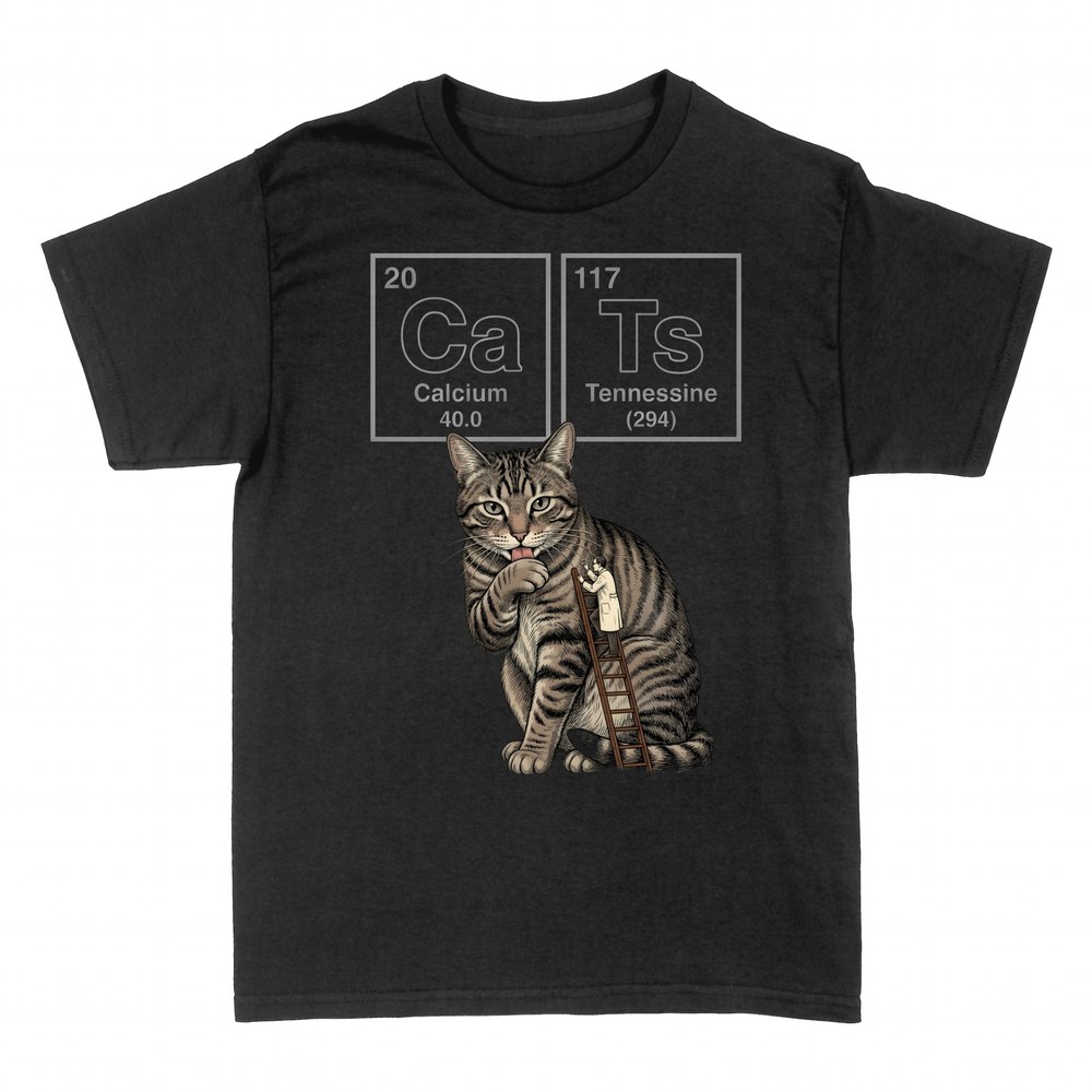 Camisetas: Gato tabla peri&oacute;dica CaTs qu&iacute;mica