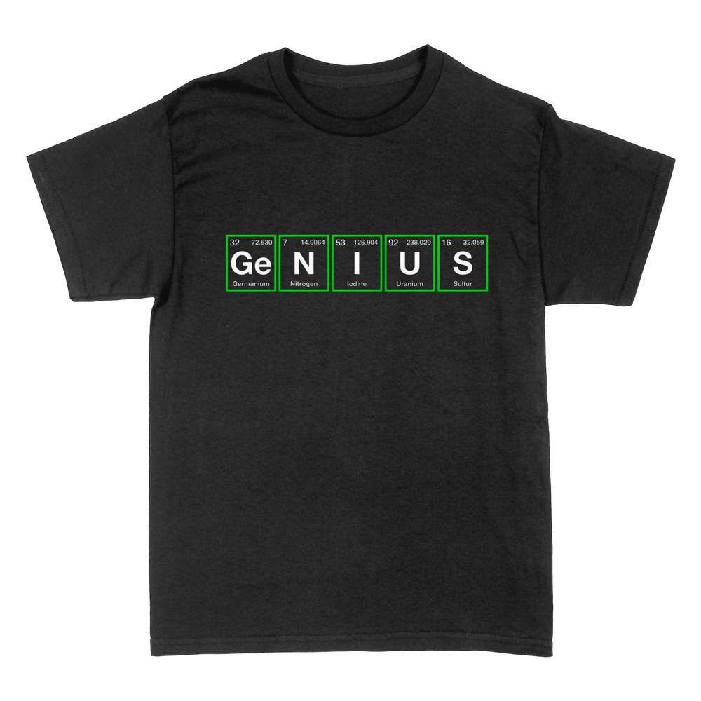 Camisetas: Genius con elementos de la tabla peri&oacute;dica