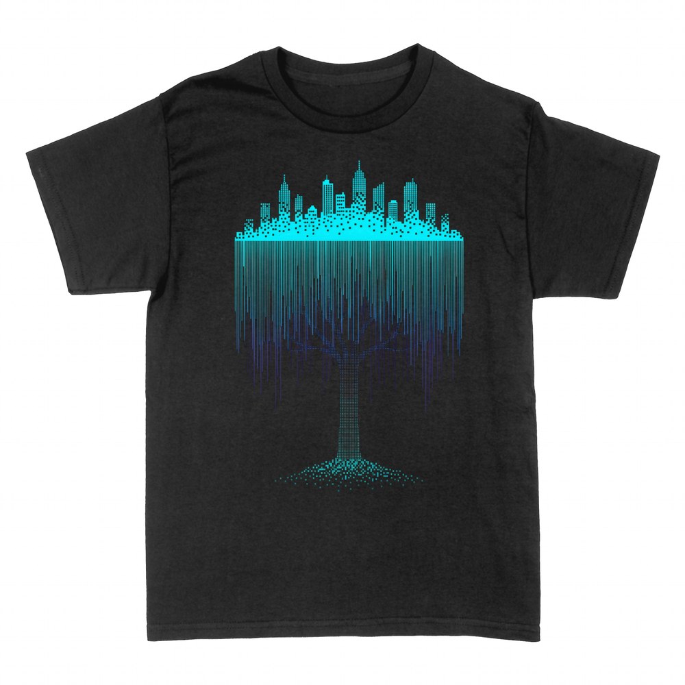 Camisetas: Sauce digital con skyline