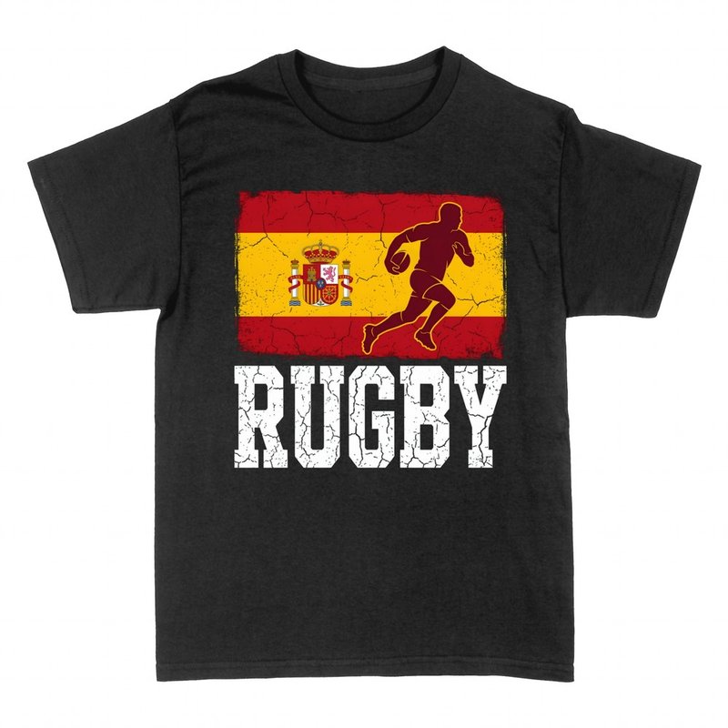 Camisetas: Rugby Espa&ntilde;a con bandera y jugador